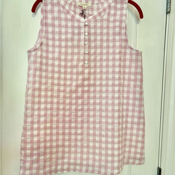 Pink and White Gingham Sleeveless Top - Picture 1 of 2